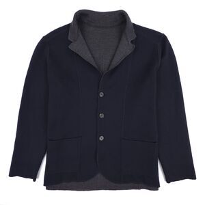 MAURIZIO BALDASSARI Jamaica Wool Swacket Blazer Navy Gray Old Money Quiet Luxury